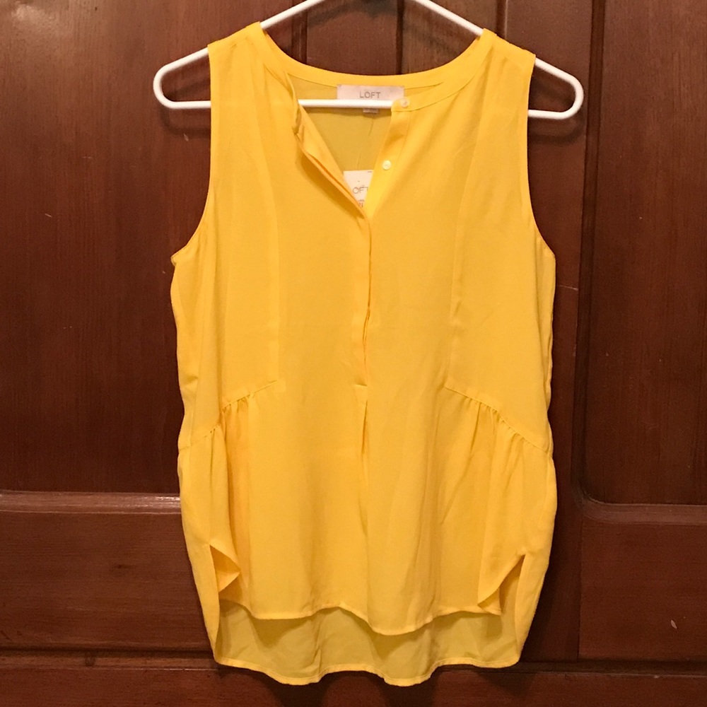 Loft Yellow Sleeveless Blouse Size XS